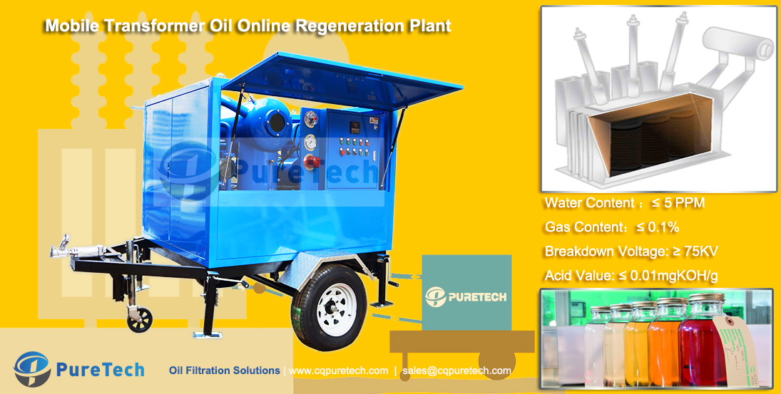 mobile transformer oil online regeneration plant