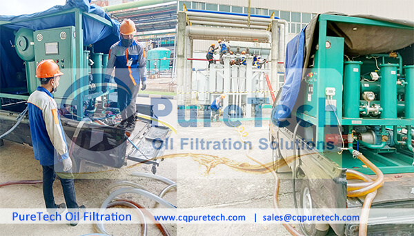 transformer oil filtration machines to provide maintenance of power transformers